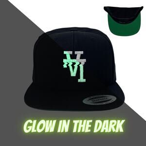 Los Angeles LA Wavy Upside Down Snapback Hat GLOW In The Dark
